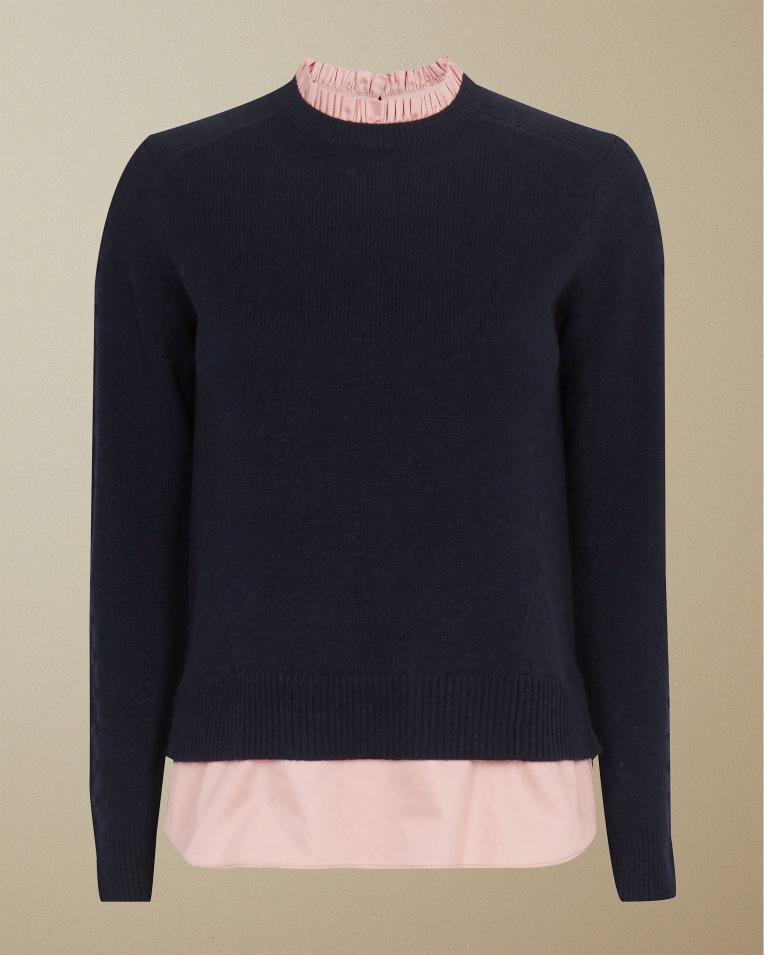 Bobble Sleeve Mockable Jumper - LISSIAH - Navy by TED BAKER Bobble Sleeve Mockable Jumper - LISSIAH - Navy by TED BAKER