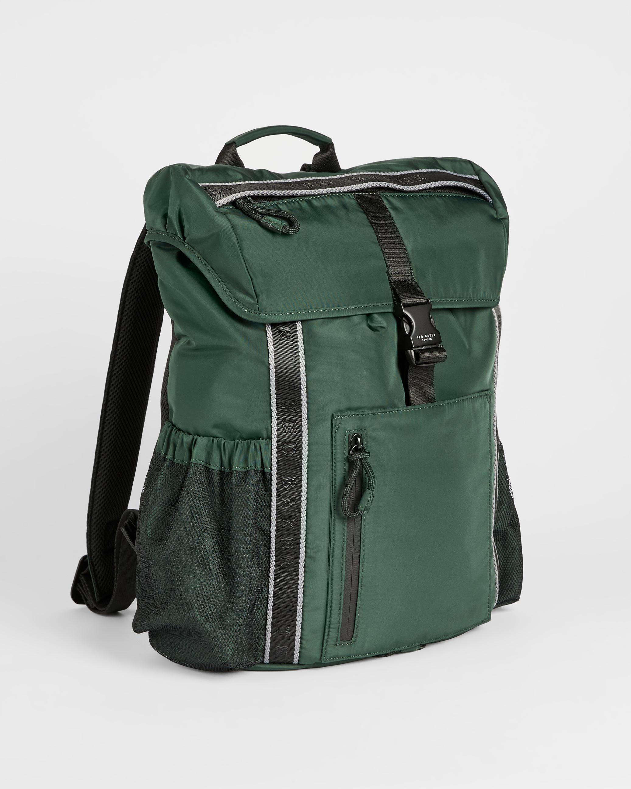 Branded Nylon Backpack - OPTIMUS - Dark Green by TED BAKER Branded Nylon Backpack - OPTIMUS - Dark Green by TED BAKER