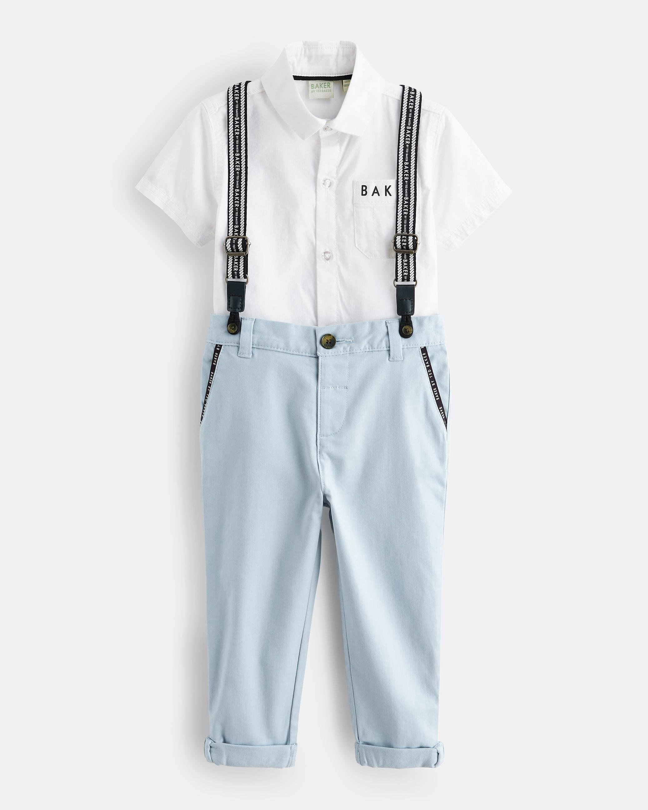Branded Shirt, Trousers And Braces Set - HARALAM - Blue by TED BAKER