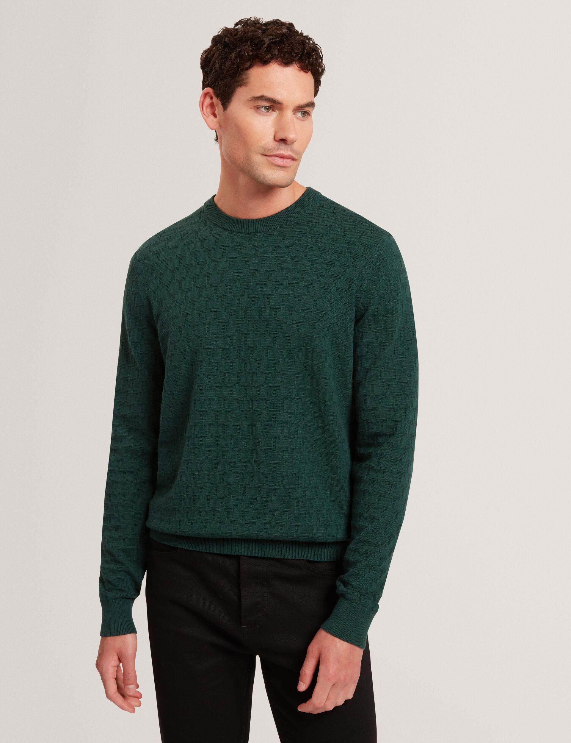 Branded Texture Crew Neck Jumper by TED BAKER