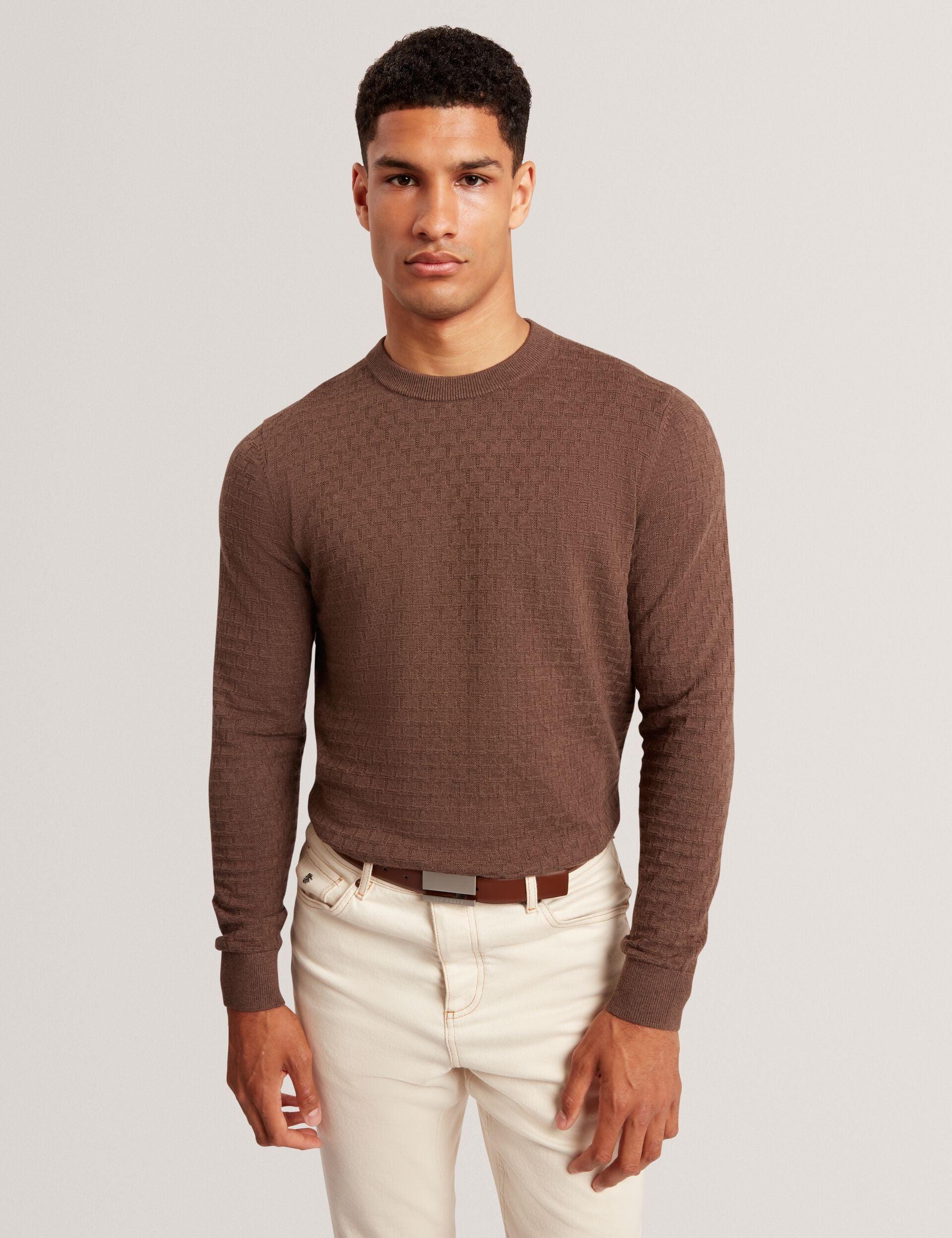 Branded Texture Crew Neck Jumper by TED BAKER