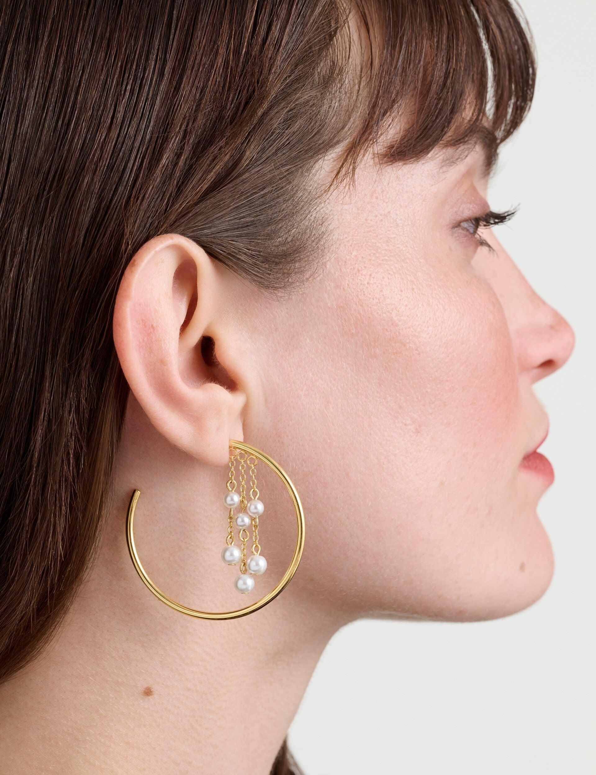 Cascade Hoop Pearl Earrings by TED BAKER