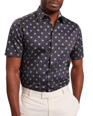 Chaska Short Sleeve Regular Fit Ditsy Floral Print Shirt by TED BAKER