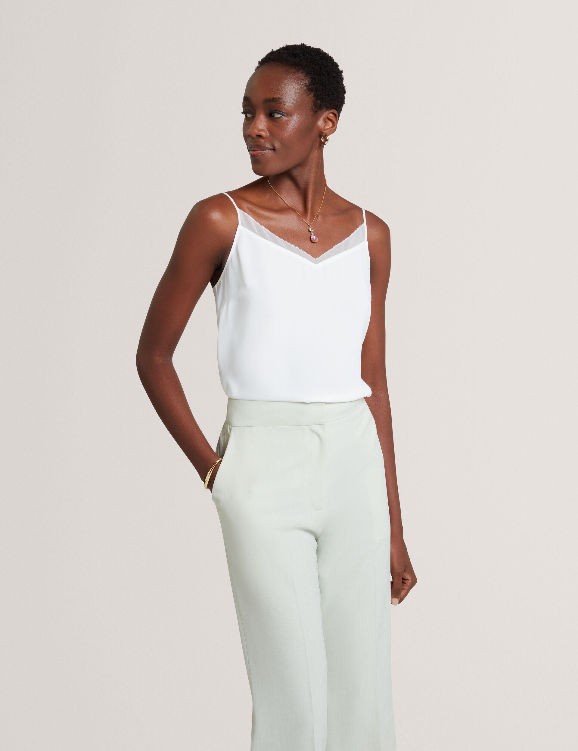 Chiffon Detail V-Neck Strappy Cami Top by TED BAKER