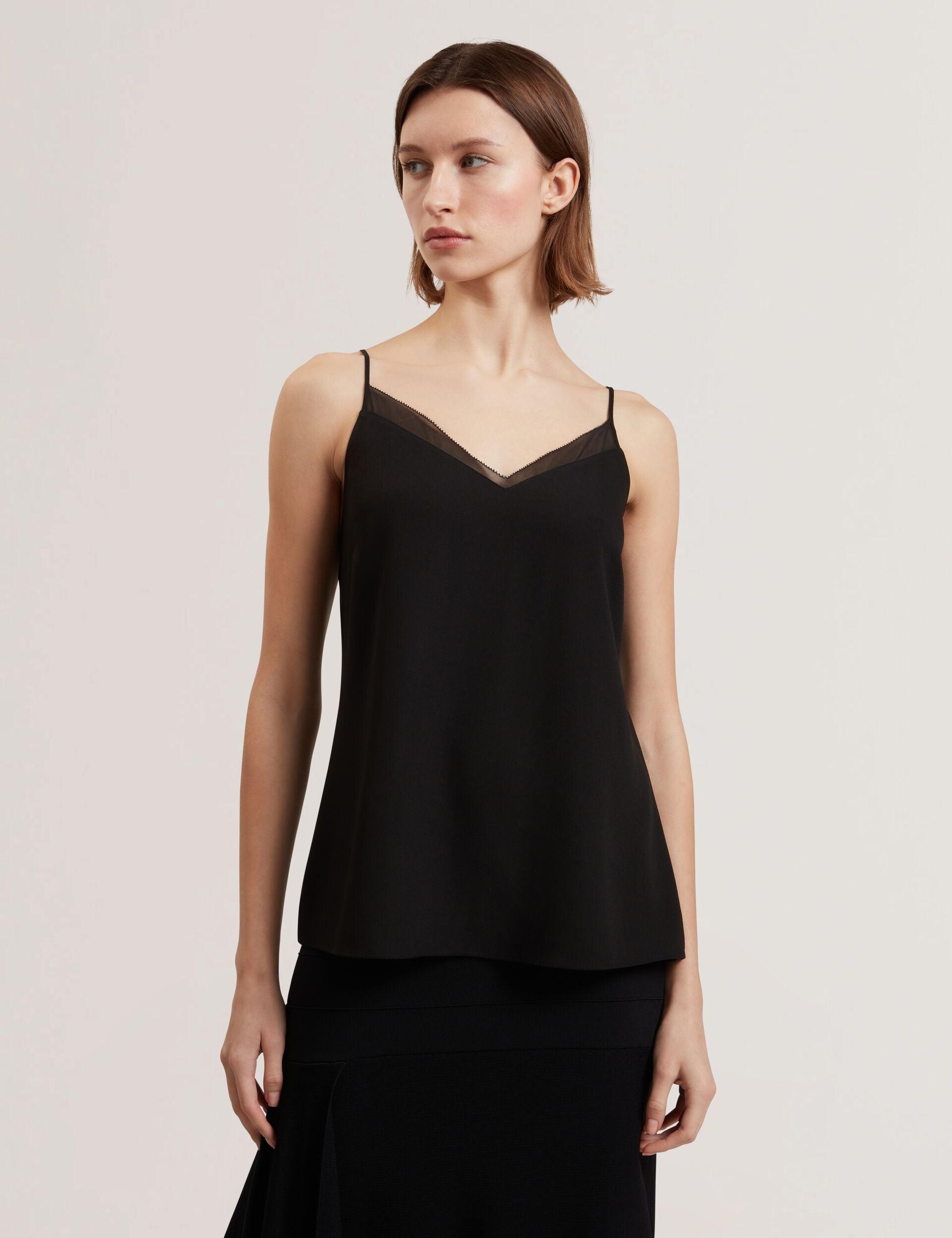 Chiffon Detail V-Neck Strappy Cami Top by TED BAKER