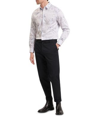 Cipher Long Sleeve Regular Fit Stripe Floral Print Shirt by TED BAKER