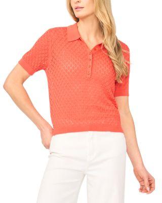 Clara Short Sleeve Pointelle Polo Shirt by TED BAKER
