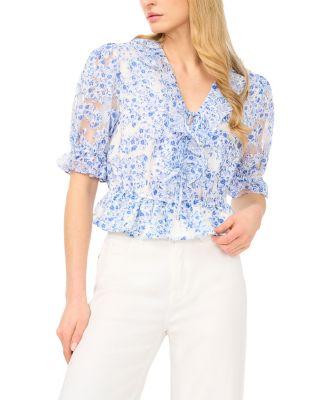 Clarise Ruffle Trim V Neck Blouse by TED BAKER