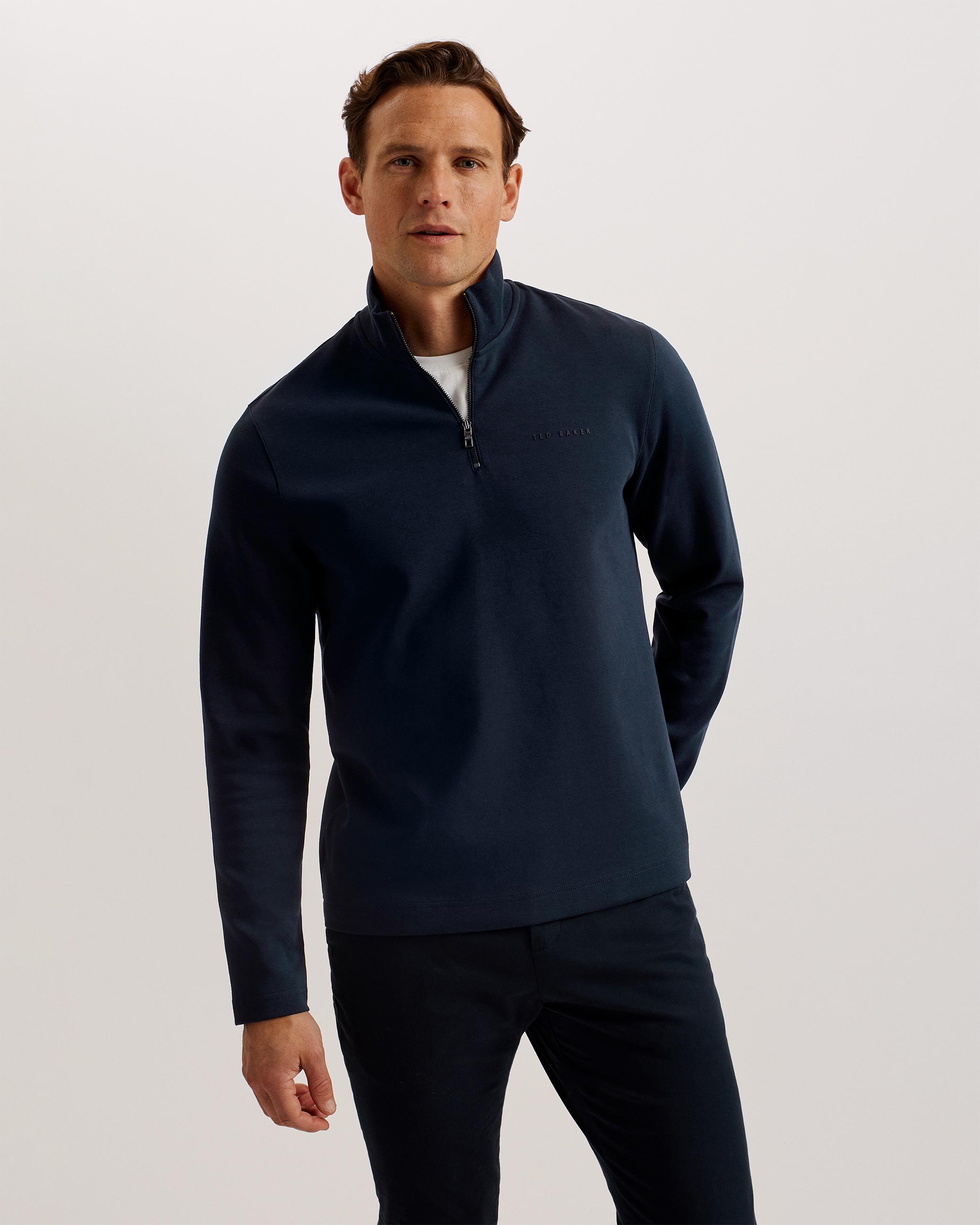 Colour Block Print Wool T-Shirt - TILTZ - Navy by TED BAKER Colour Block Print Wool T-Shirt - TILTZ - Navy by TED BAKER