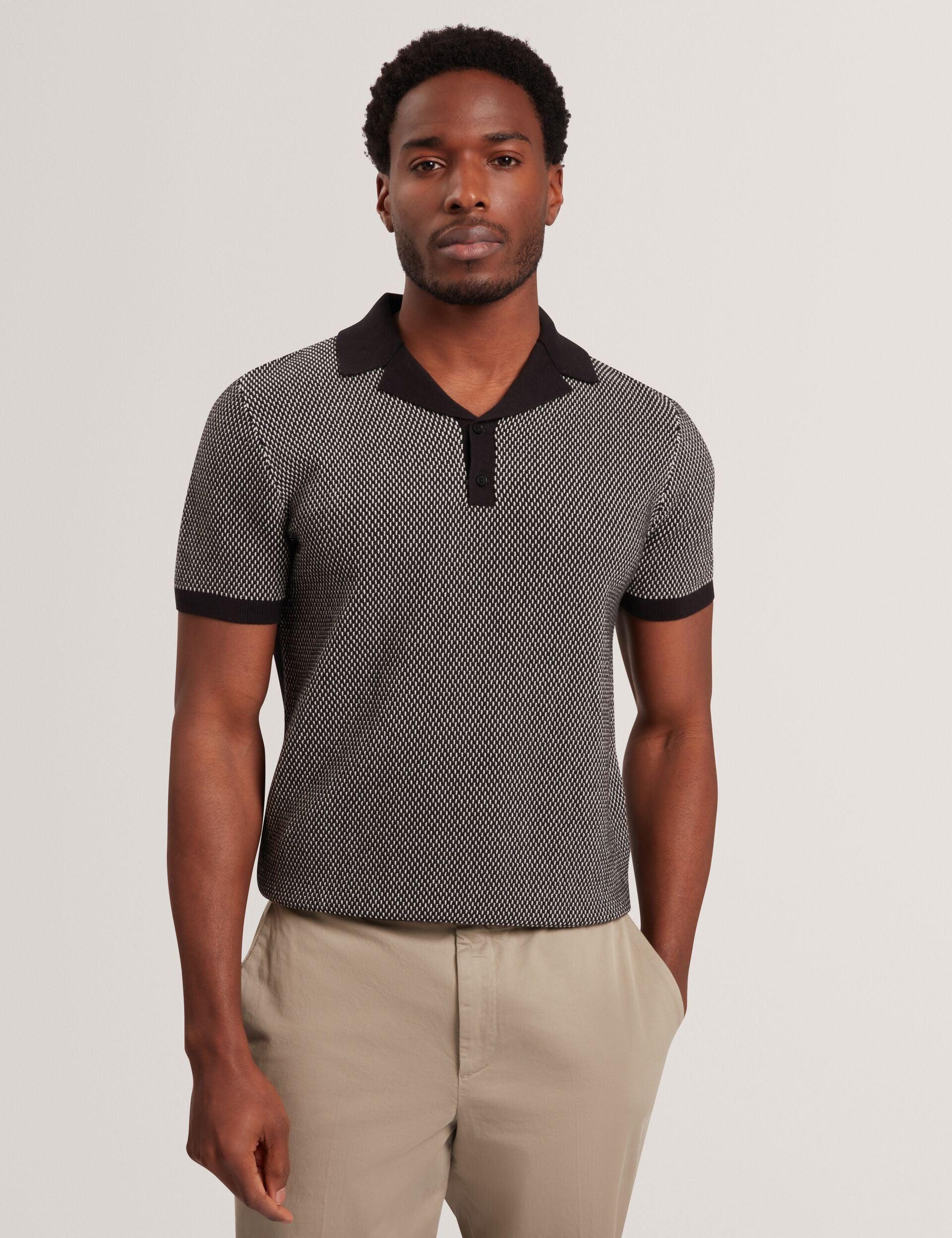 Contrast Stitch Knit Cotton Polo Shirt by TED BAKER