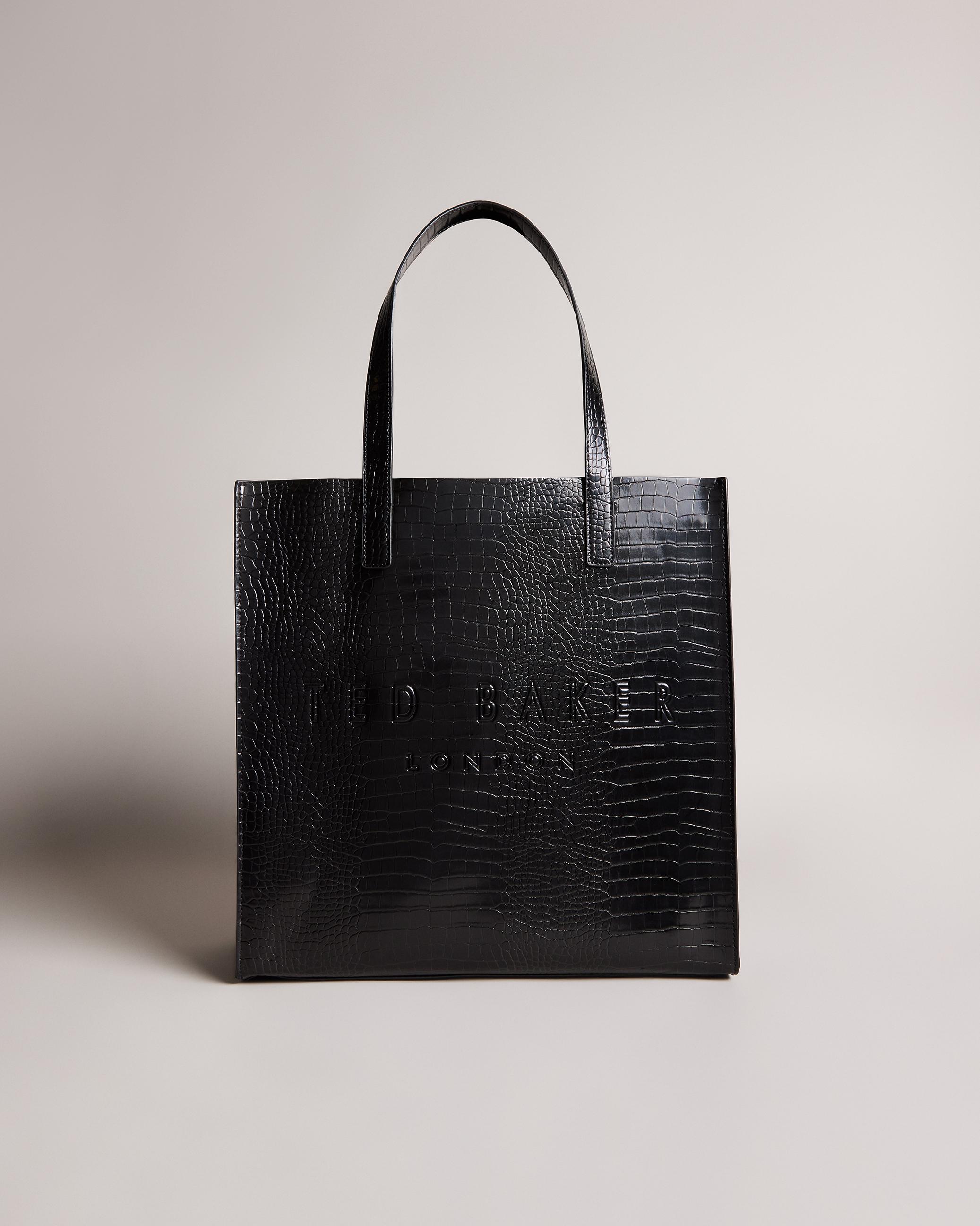 Croc Detail Large Icon Bag - CROCCON - Black by TED BAKER