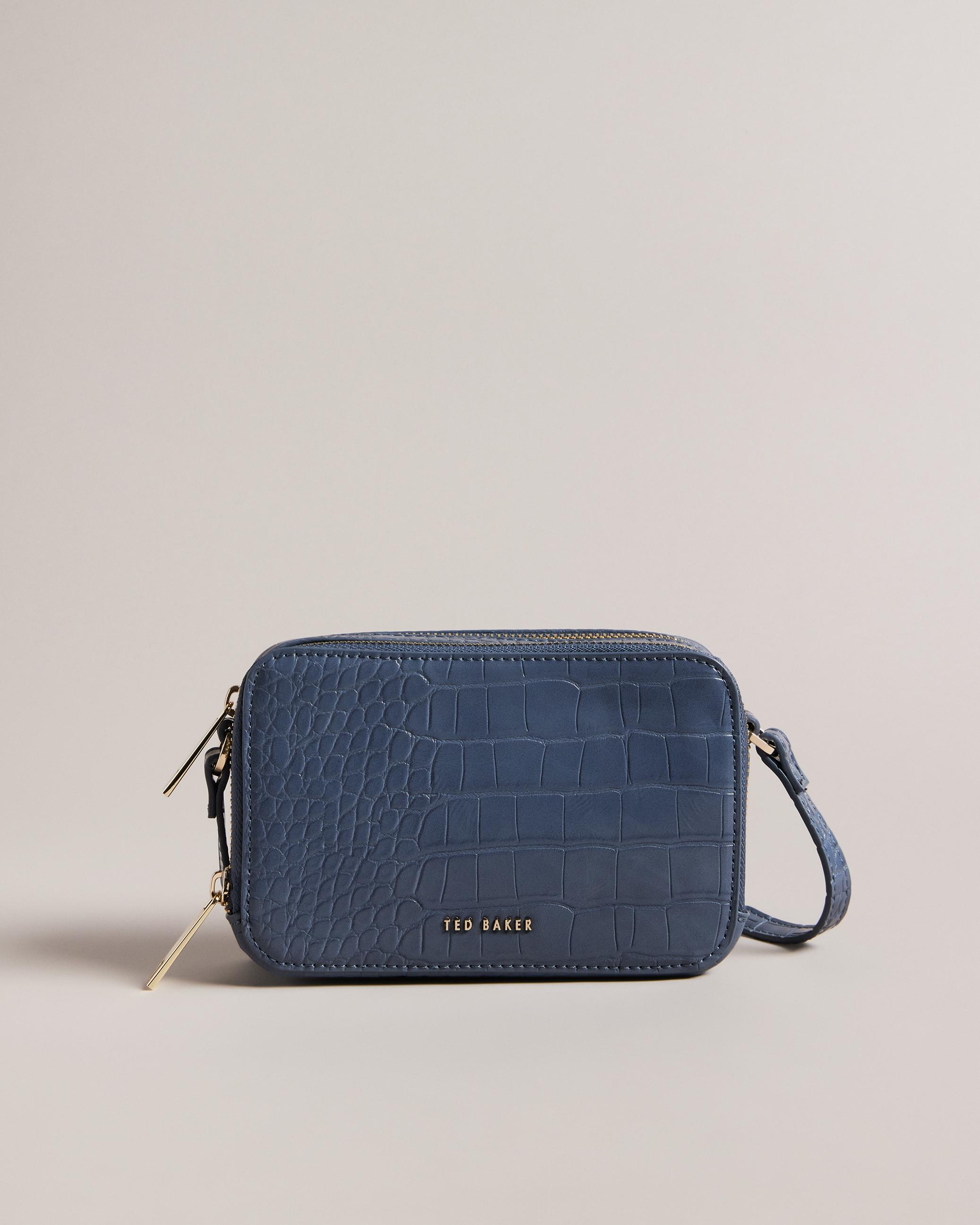 Croc Effect Camera Bag - STINA - Medium Blue by TED BAKER Croc Effect Camera Bag - STINA - Medium Blue by TED BAKER