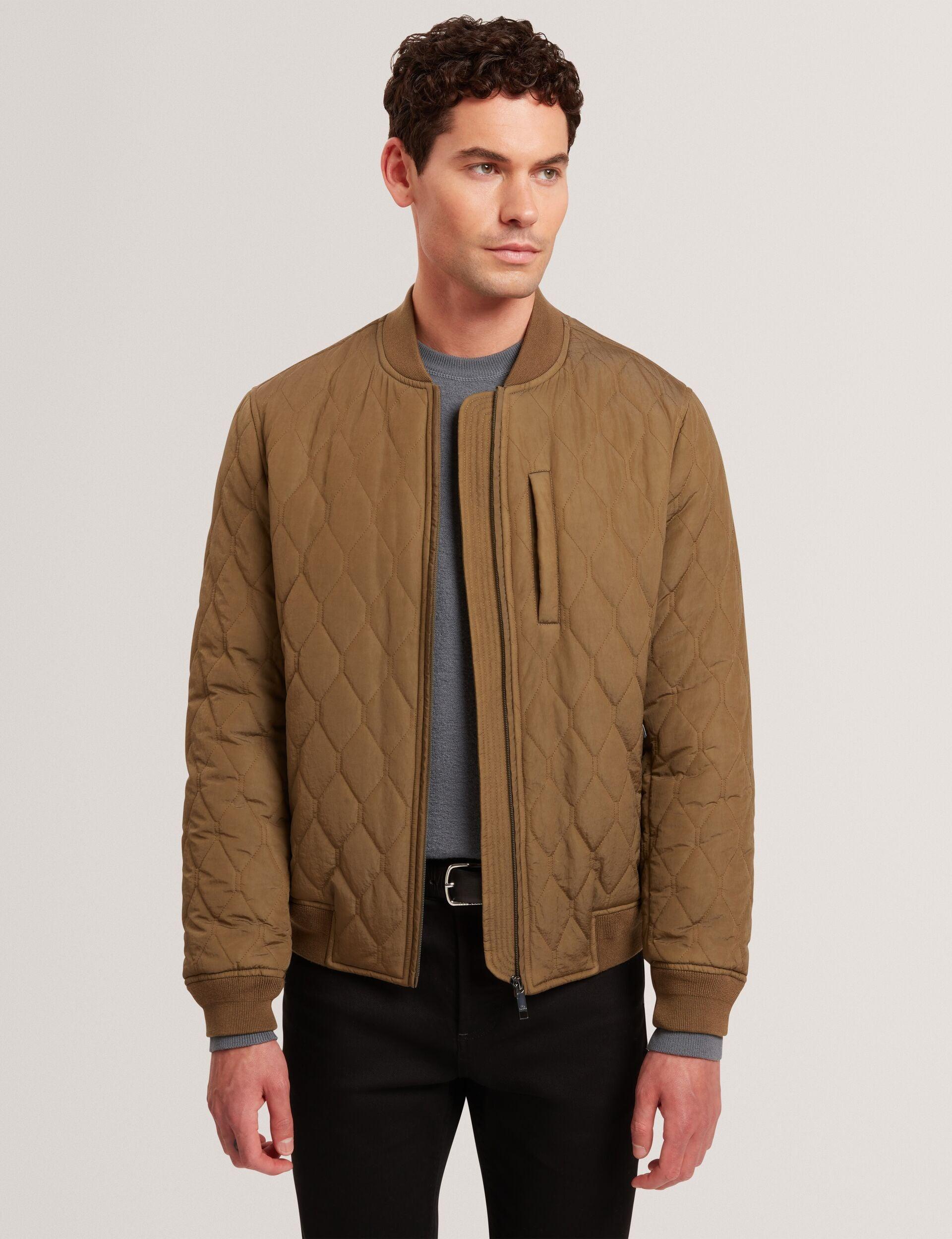 Diamond Quilted Zip Bomber Jacket by TED BAKER