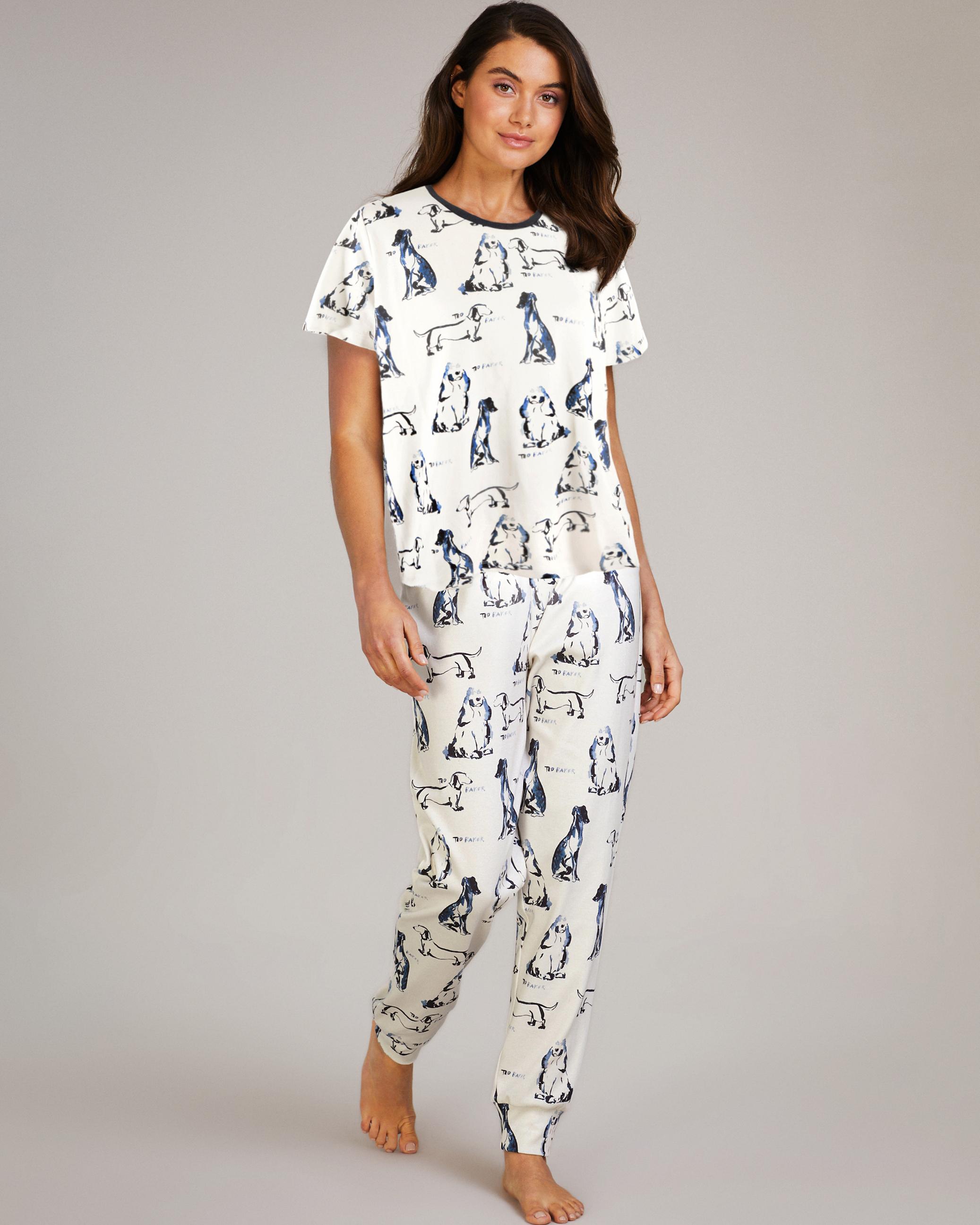 Dog Print Jersey Pyjamas - HOLLHIE - Ecru by TED BAKER Dog Print Jersey Pyjamas - HOLLHIE - Ecru by TED BAKER