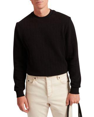 Elates Herringbone Textured Cotton Crewneck Sweatshirt by TED BAKER