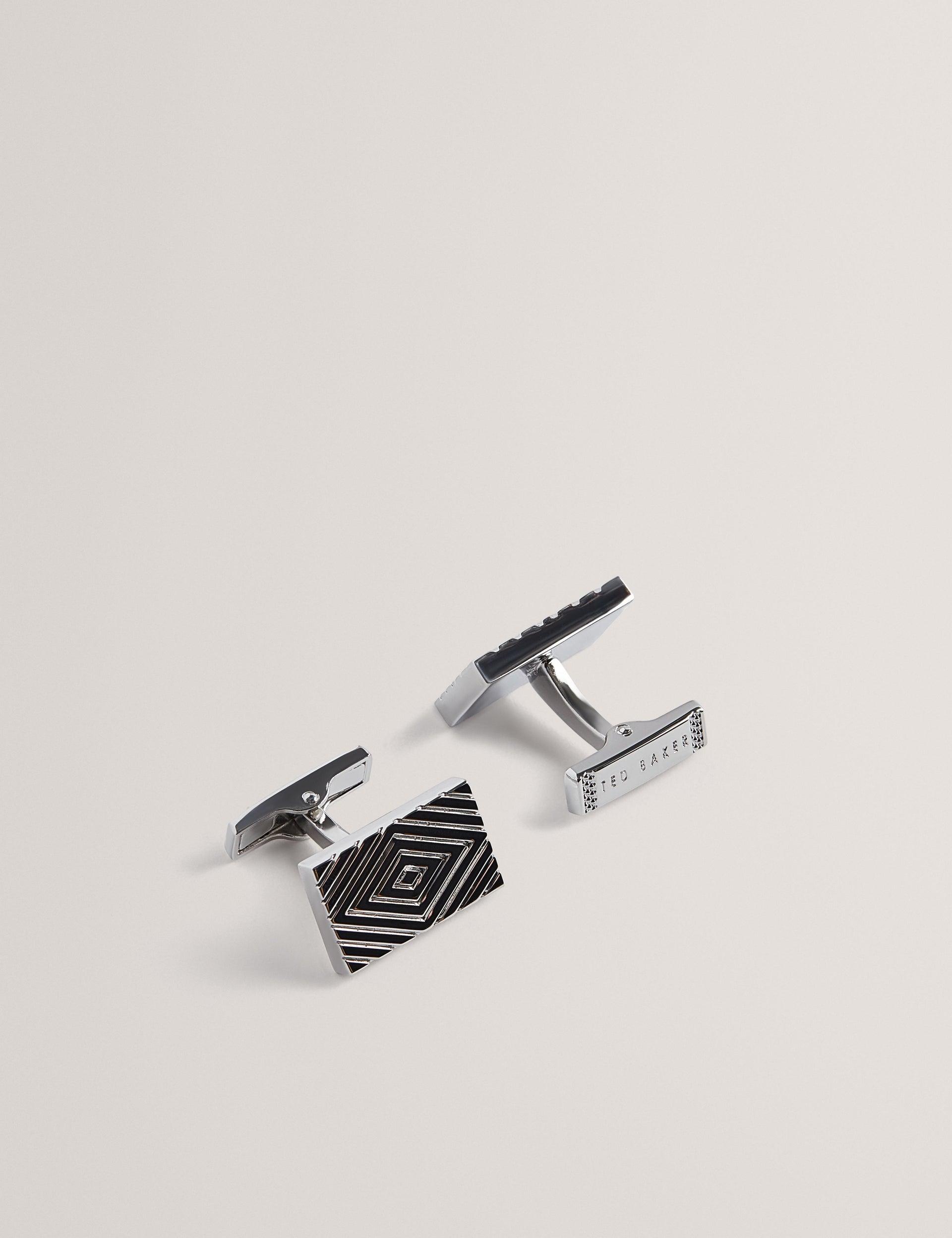 Engraved Diamond Pattern Cufflinks by TED BAKER