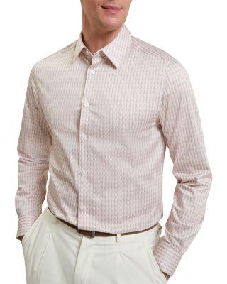 Firdawi Long Sleeve Slim Stripe Geo Shirt by TED BAKER