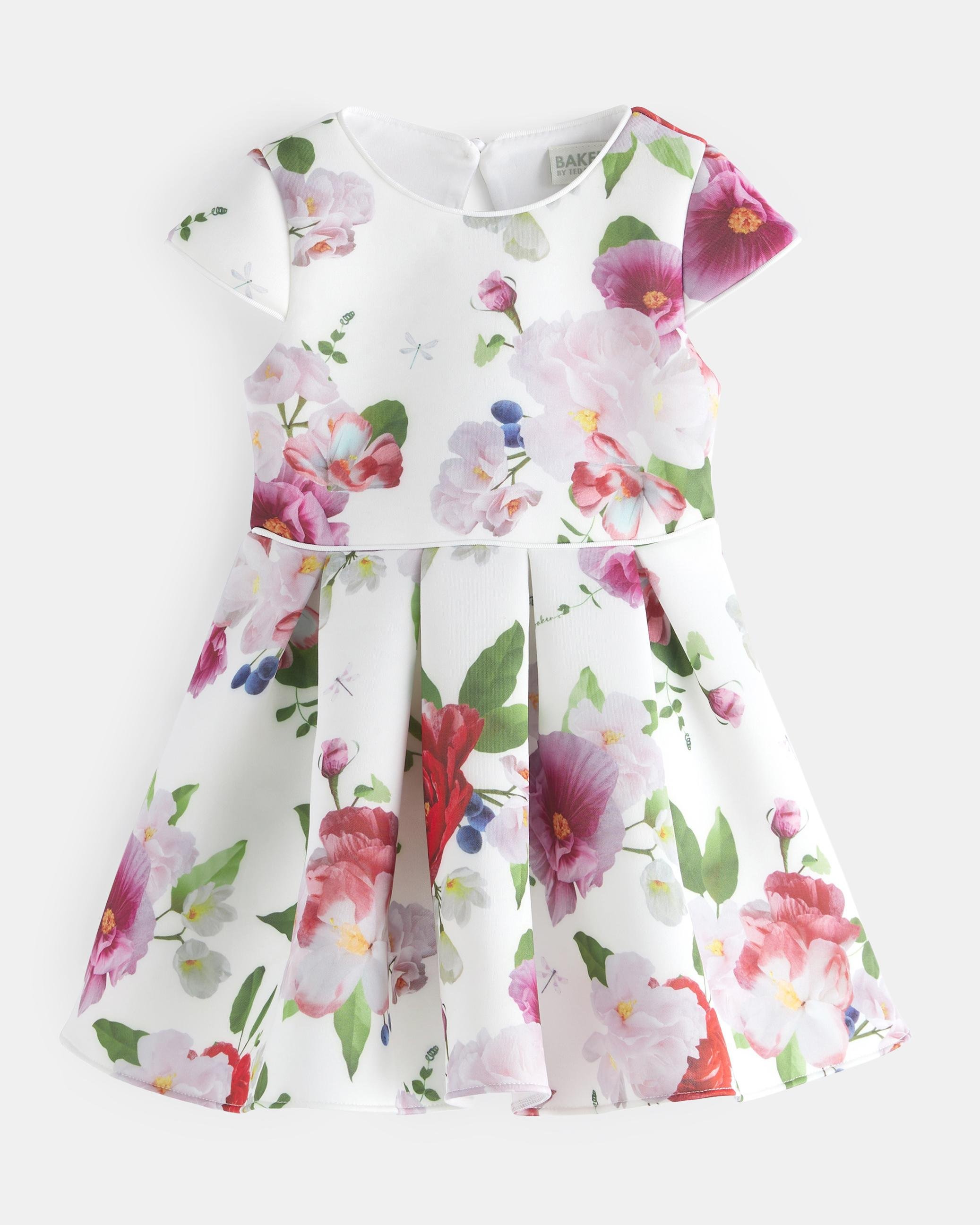 Floral Cut Out Detail Scuba Dress - FLORLLA - White by TED BAKER