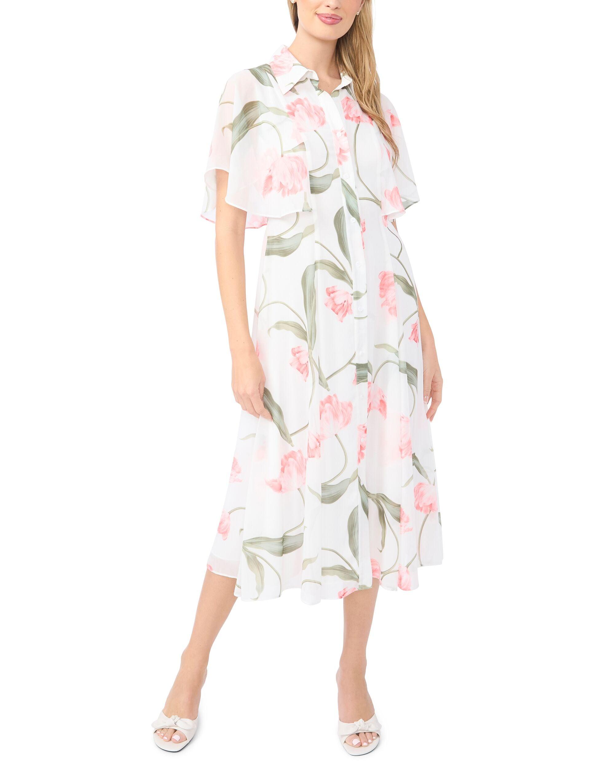 Floral Flutter Sleeve Midi Dress by TED BAKER