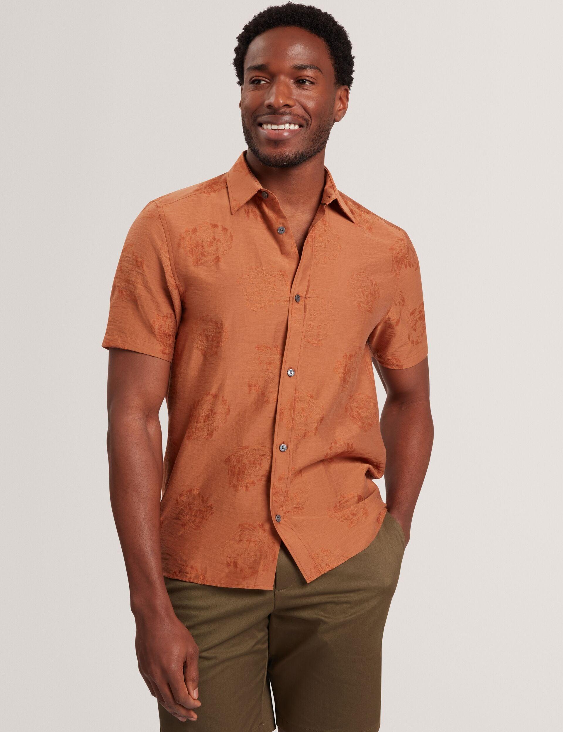 Floral Jacquard Woven Short Sleeve Shirt by TED BAKER