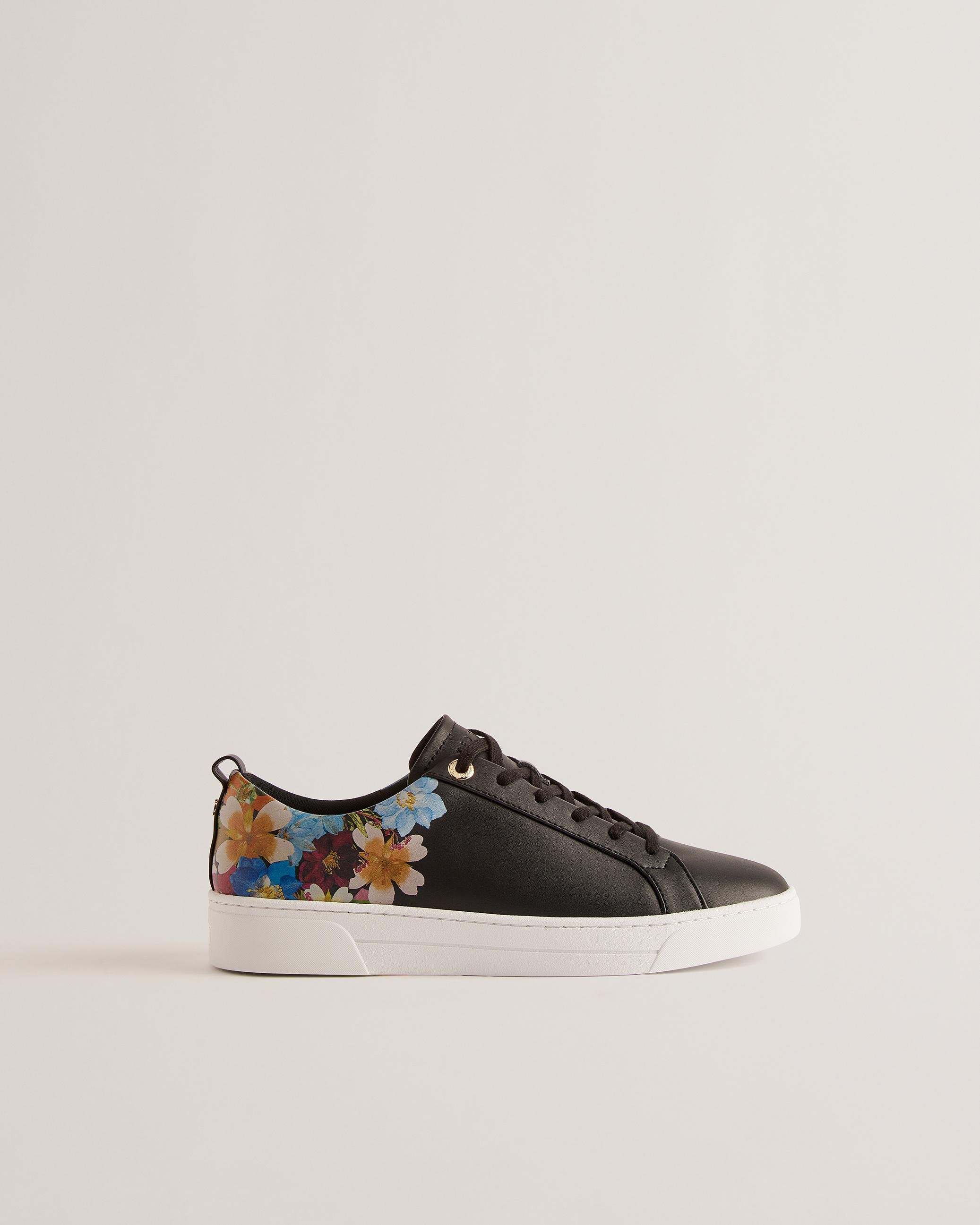 Floral Print Cupsole Trainers - ALEESON - Black by TED BAKER
