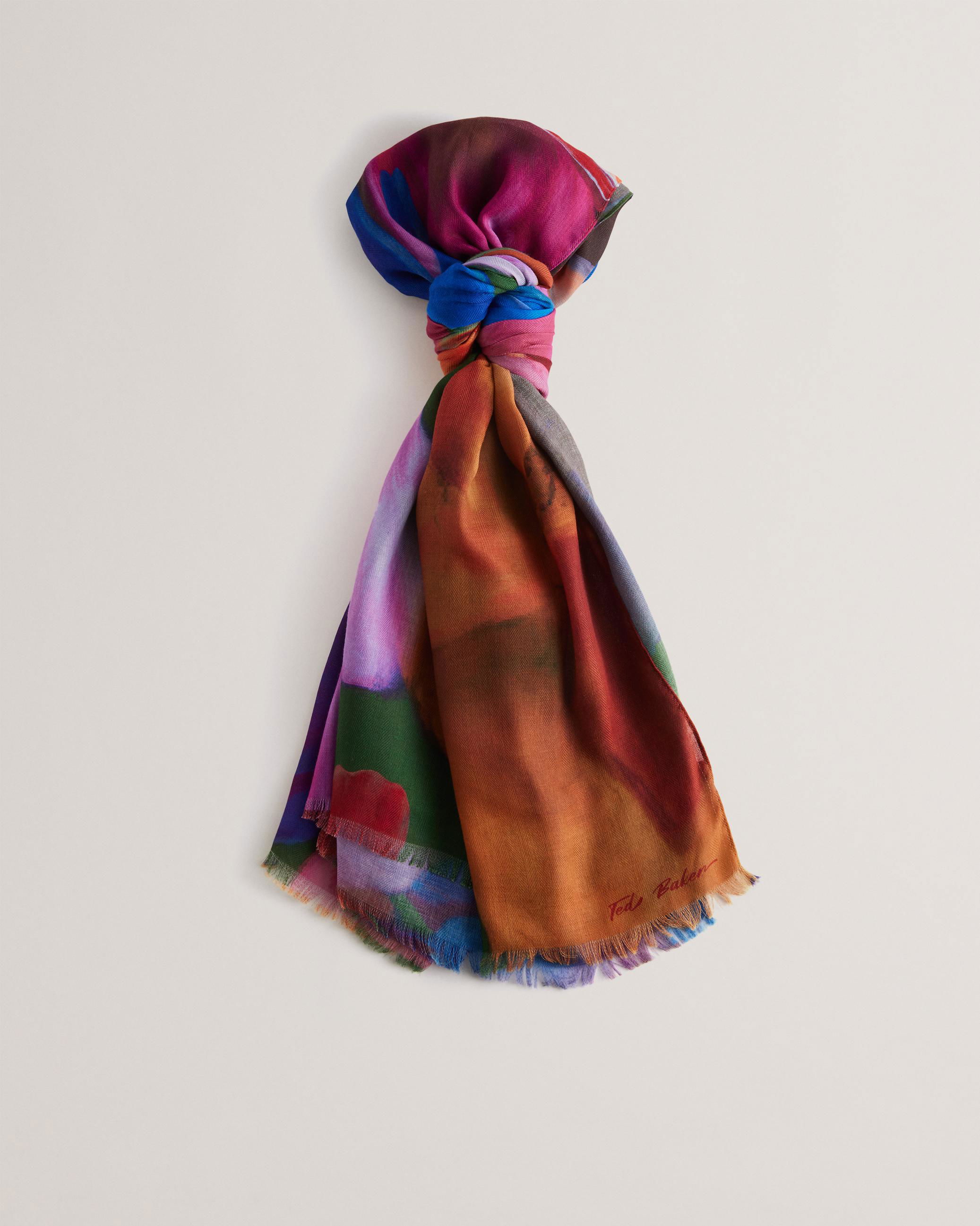 Floral Print Woven Long Scarf - PENNIIA - Blue by TED BAKER