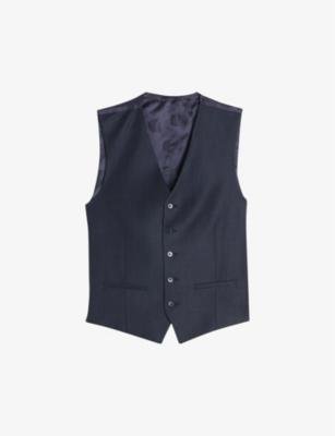 Forbyw puppytooth-texture stretch wool-blend waistcoat by TED BAKER