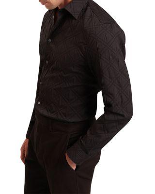 Fynran Crinkled Long Sleeve Button Front Shirt by TED BAKER