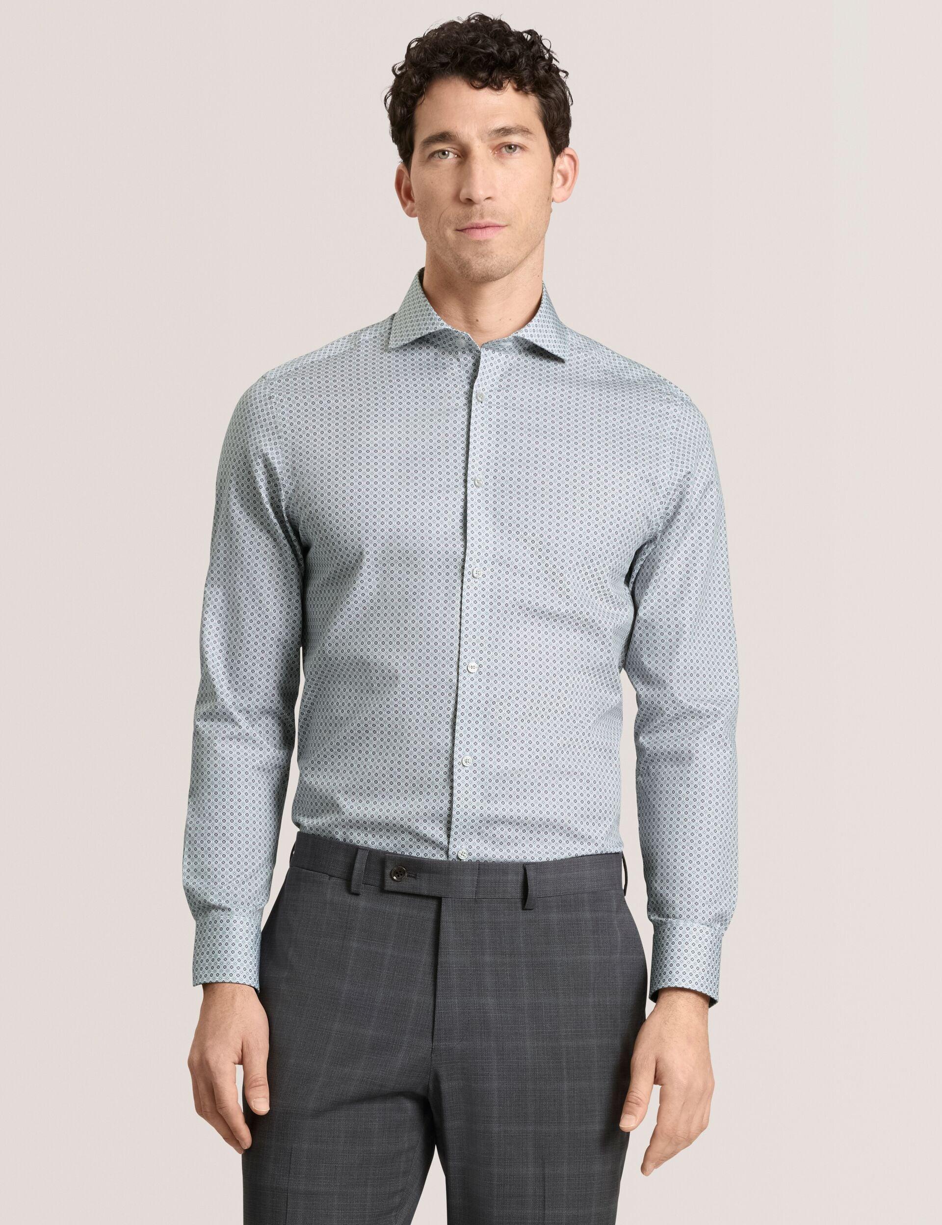 Geo Print Stretch Cotton Slim Fit Shirt by TED BAKER