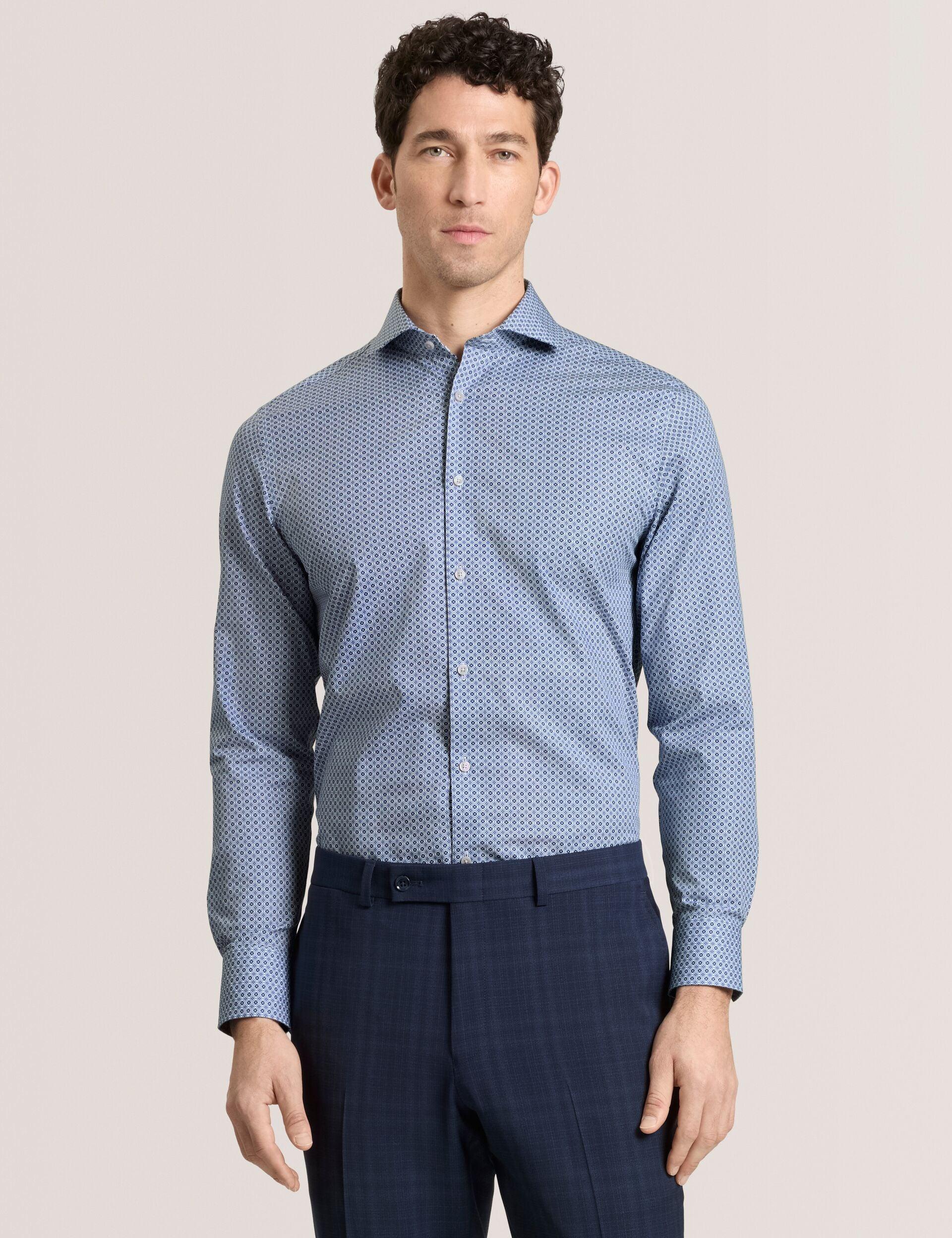 Geo Print Stretch Cotton Slim Fit Shirt by TED BAKER