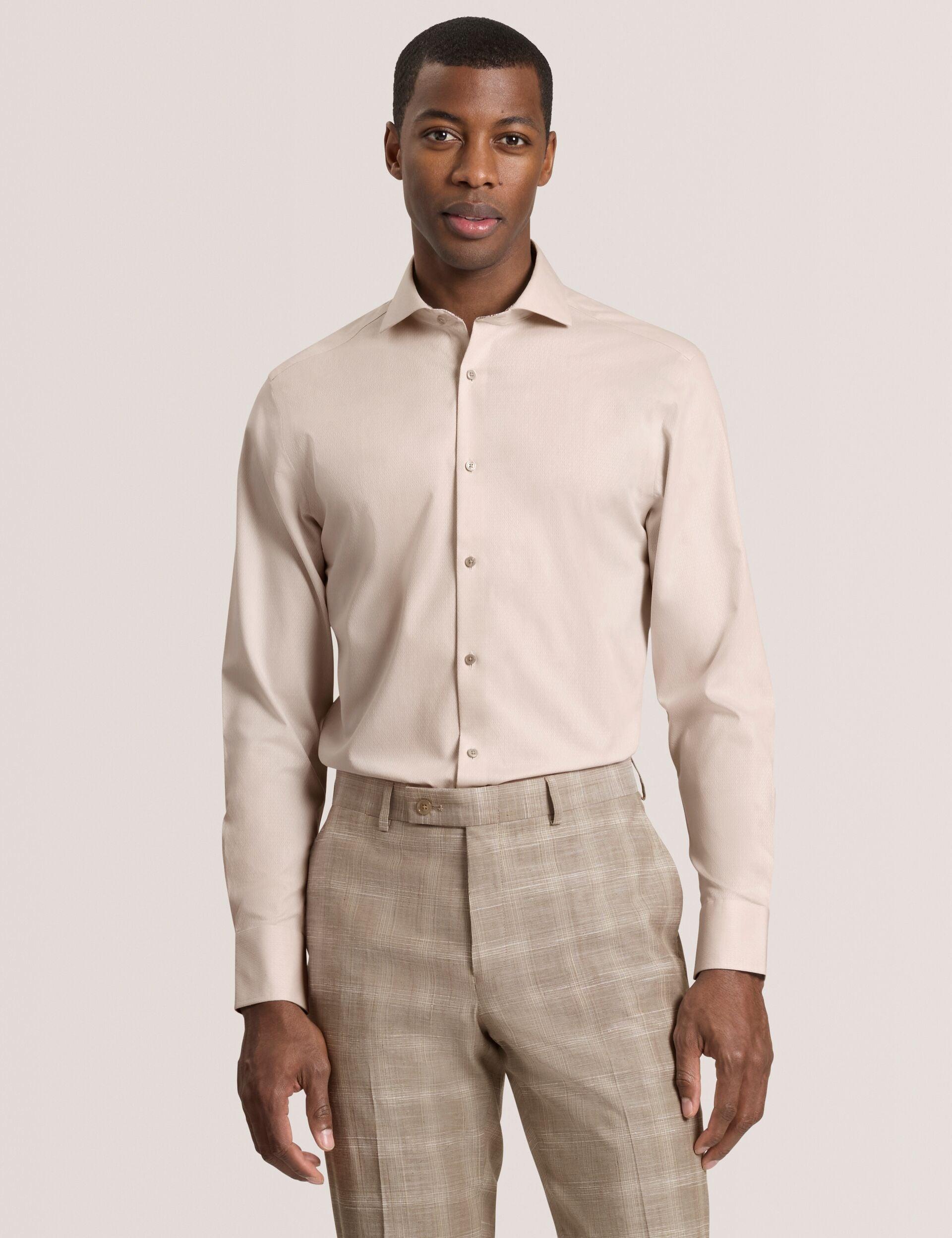 Geo Texture Stretch Cotton Slim Fit Shirt by TED BAKER