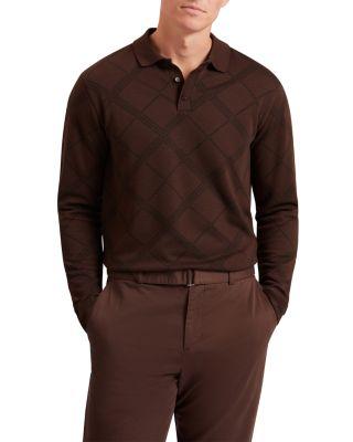 Havel Long Sleeve Argyle Jacquard Cotton Polo by TED BAKER