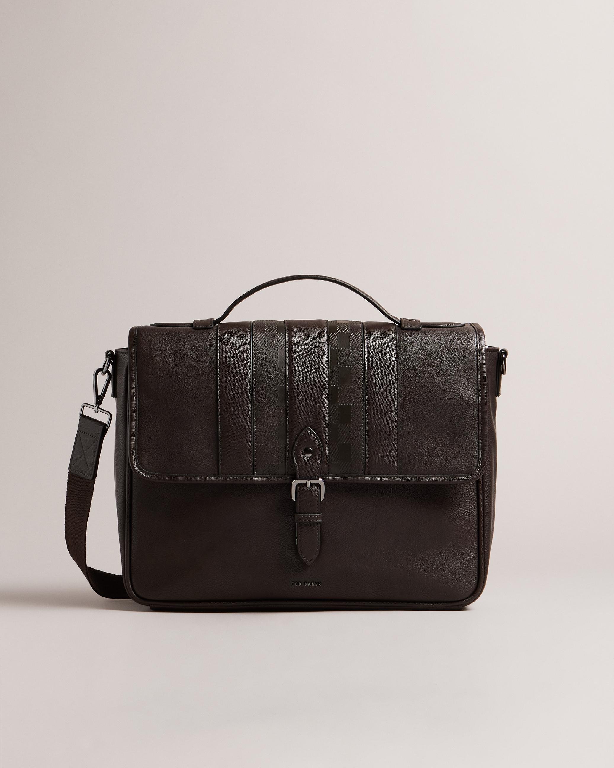 House Check PU Satchel - WAYVEES - Brown-Chocolate by TED BAKER