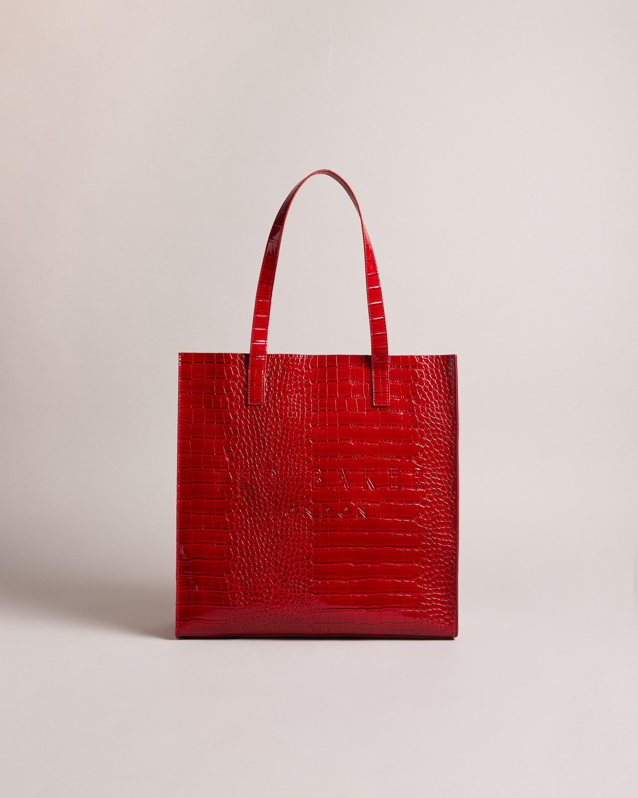 Imitation Croc Large Icon Bag - CROCCON - Red by TED BAKER | jellibeans