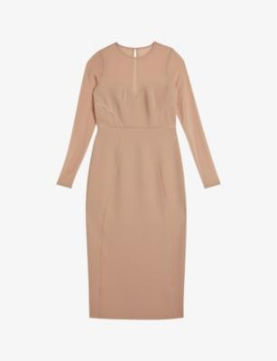 Ivylou mesh-panelled stretch-woven midi dress by TED BAKER