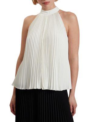 Jamaya High Neck Sleeveless Pleated Top by TED BAKER