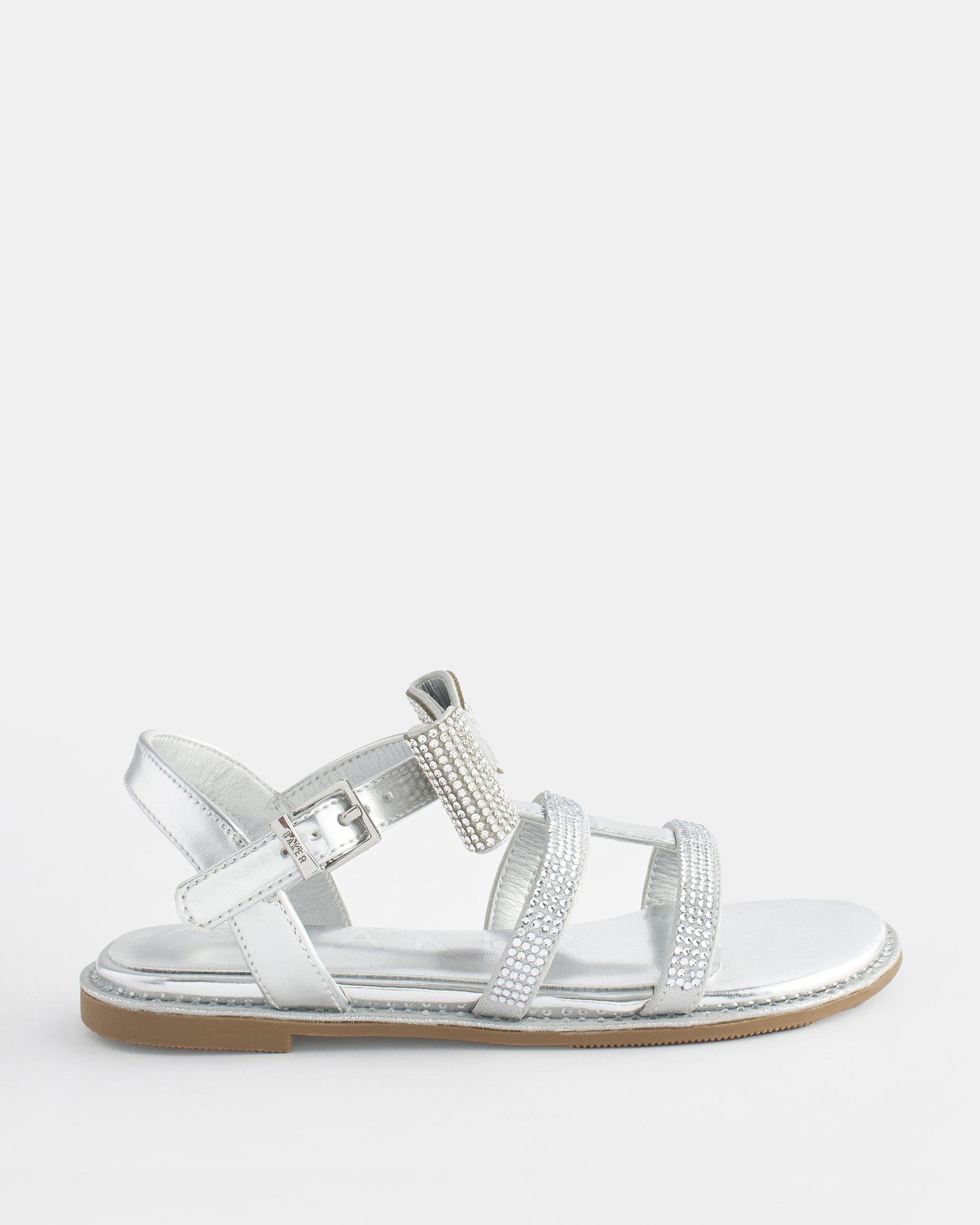 Jewelled Sandals with Bow Detail - DANDEEY - Silver by TED BAKER