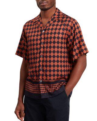 Jirahu Short Sleeve Regular Fit Border Tile Shirt by TED BAKER