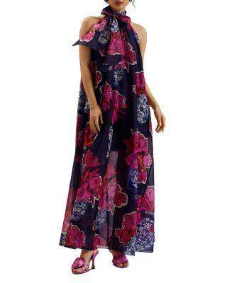 Kinosei Organza Tie Neck Halter Maxi Dress by TED BAKER