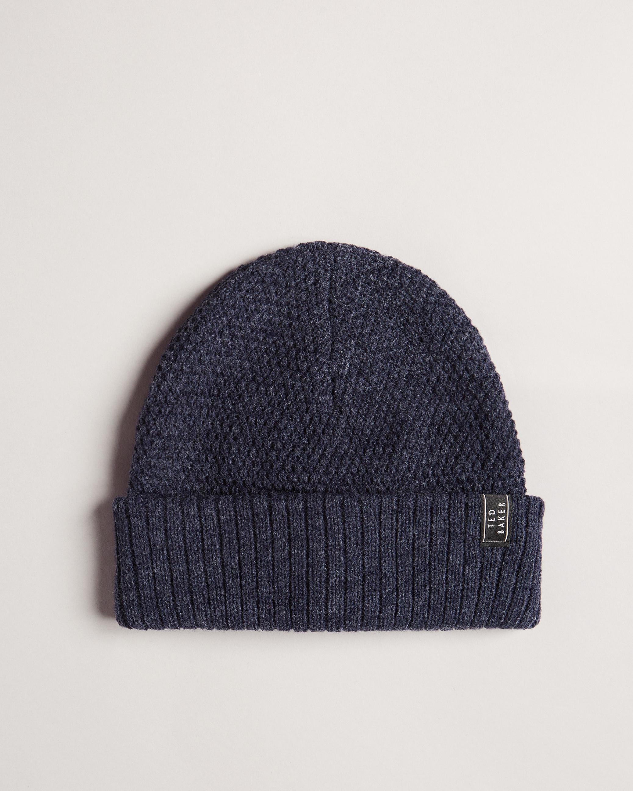 Knitted Beanie Hat - MAXT - Navy by TED BAKER