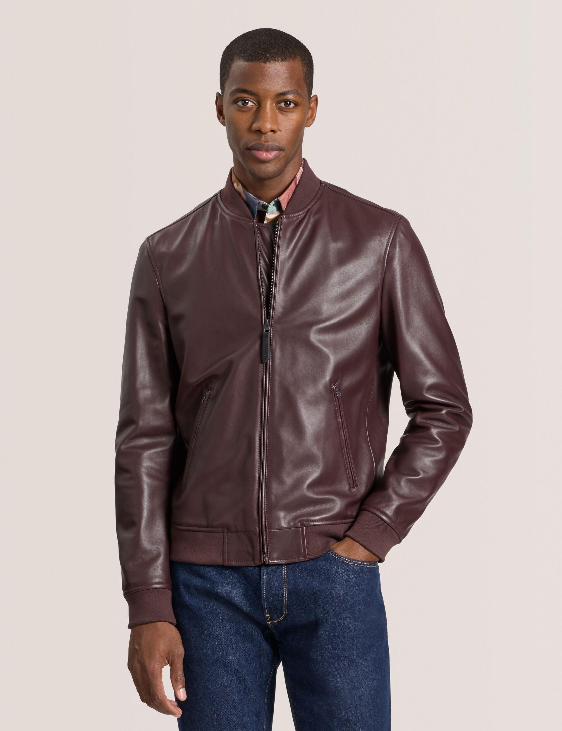 Leather Bomber Jacket by TED BAKER