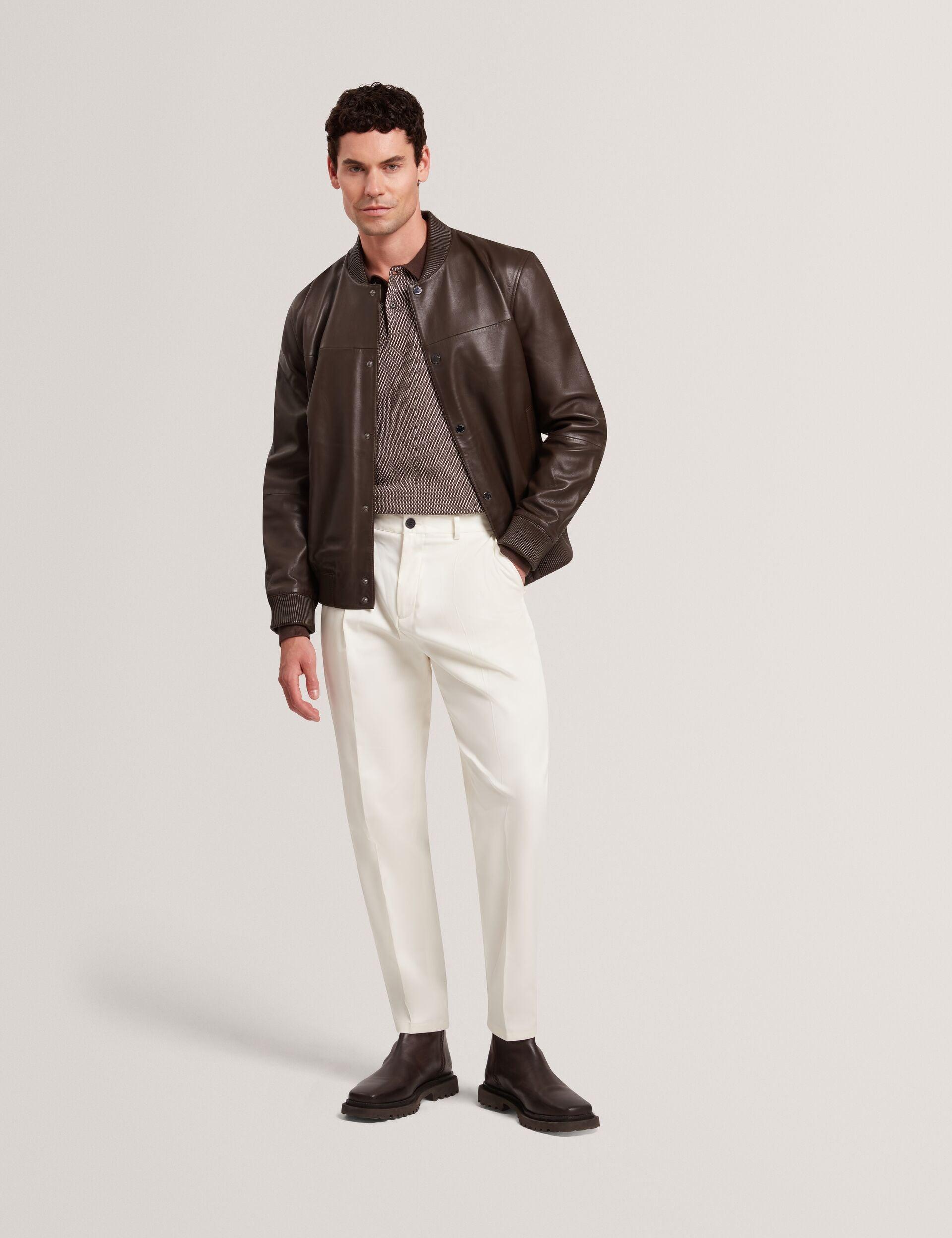 Leather Classic Bomber Jacket by TED BAKER