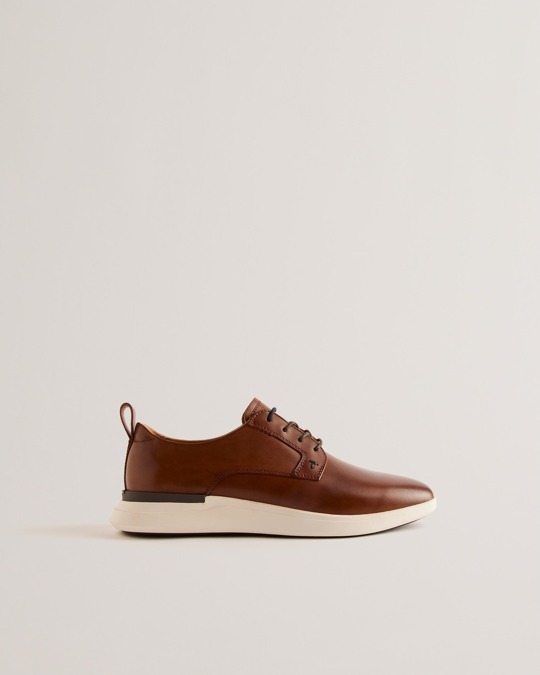 Leather Lace Up Hybrid Trainers - DORSSET - Dark Orange by TED BAKER