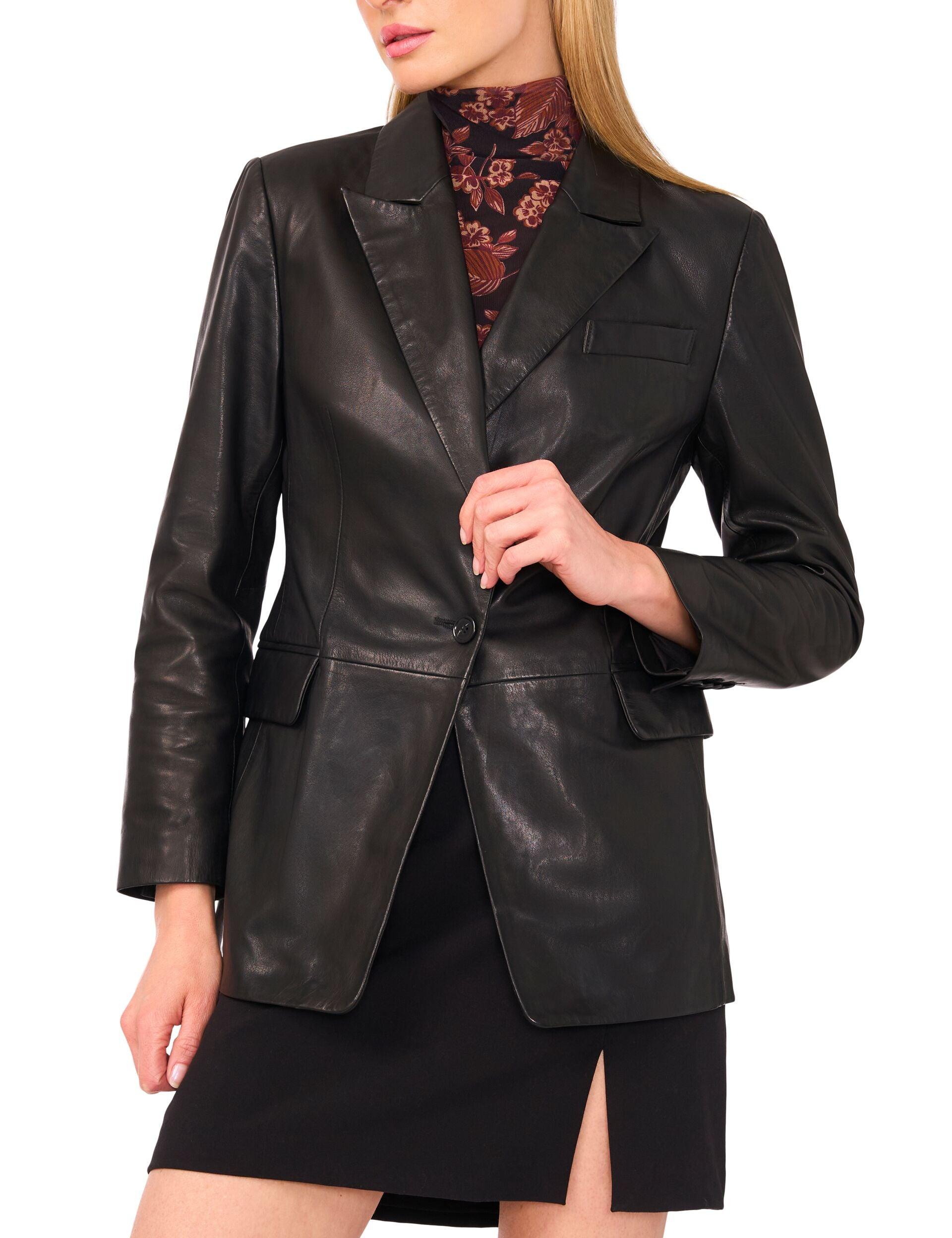 Leather Single Breasted Blazer by TED BAKER