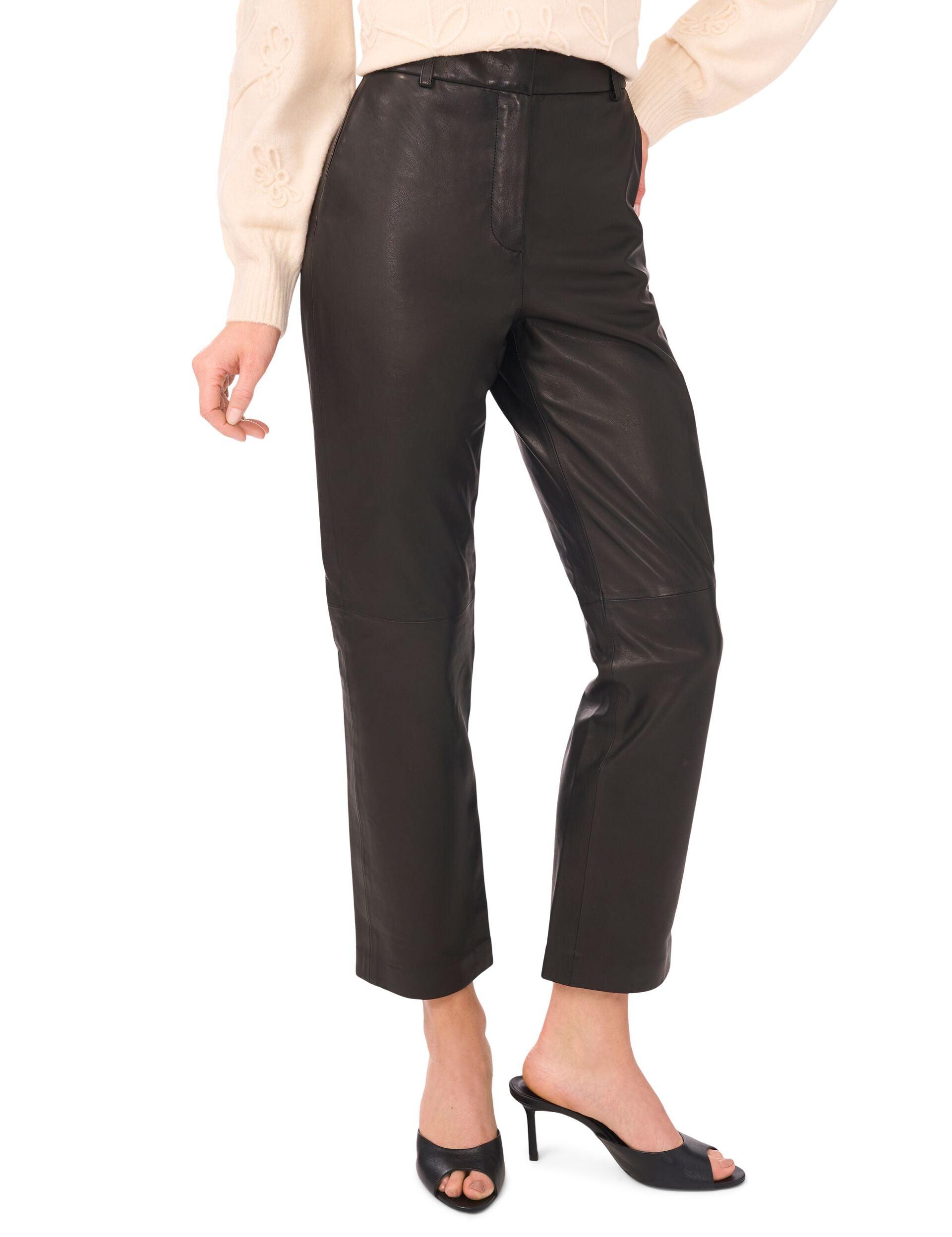 Leather Straight Leg Trousers by TED BAKER