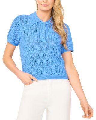 Lilac Short Sleeve Texture Pointelle Polo by TED BAKER
