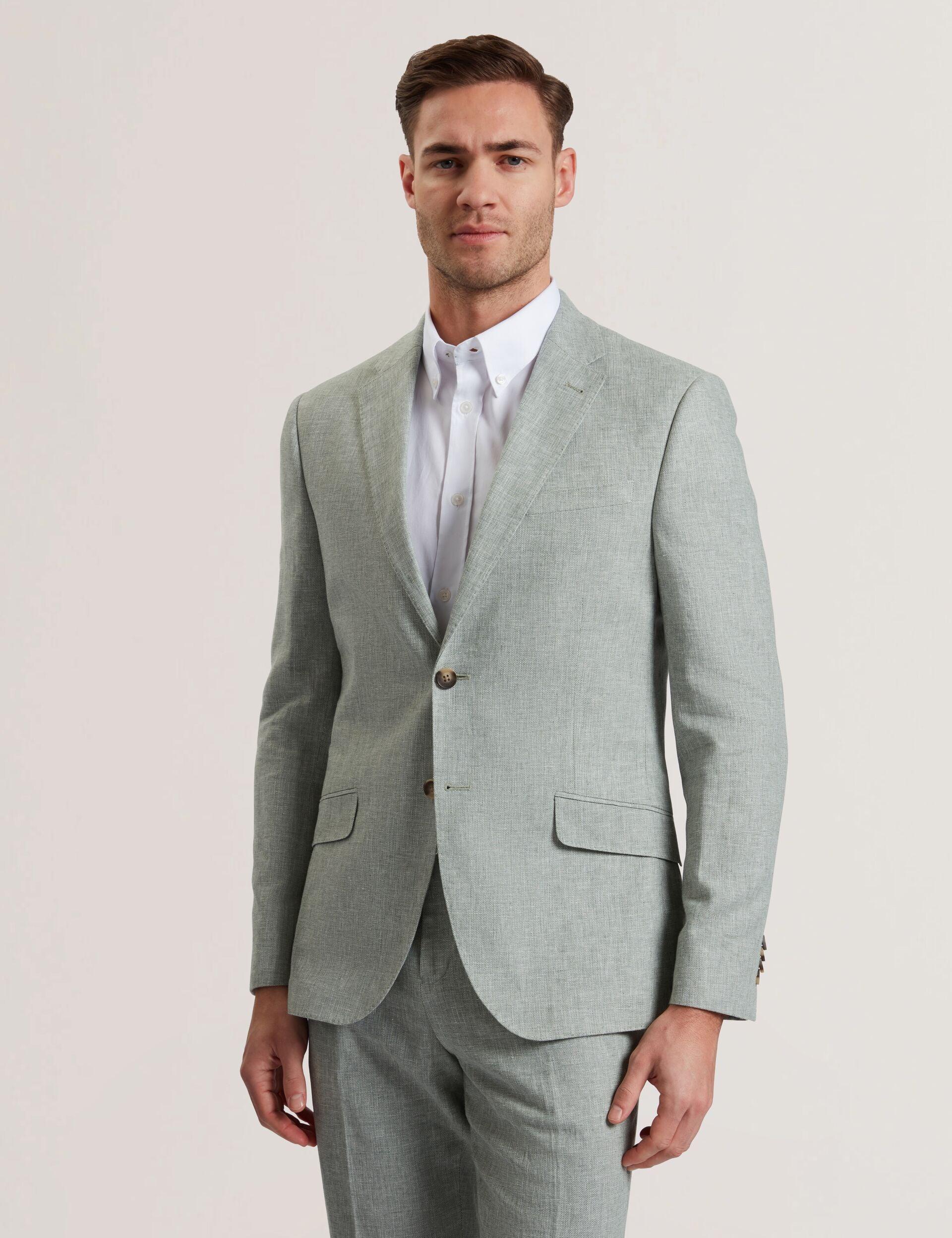 Linen Cotton Single Breasted Blazer by TED BAKER