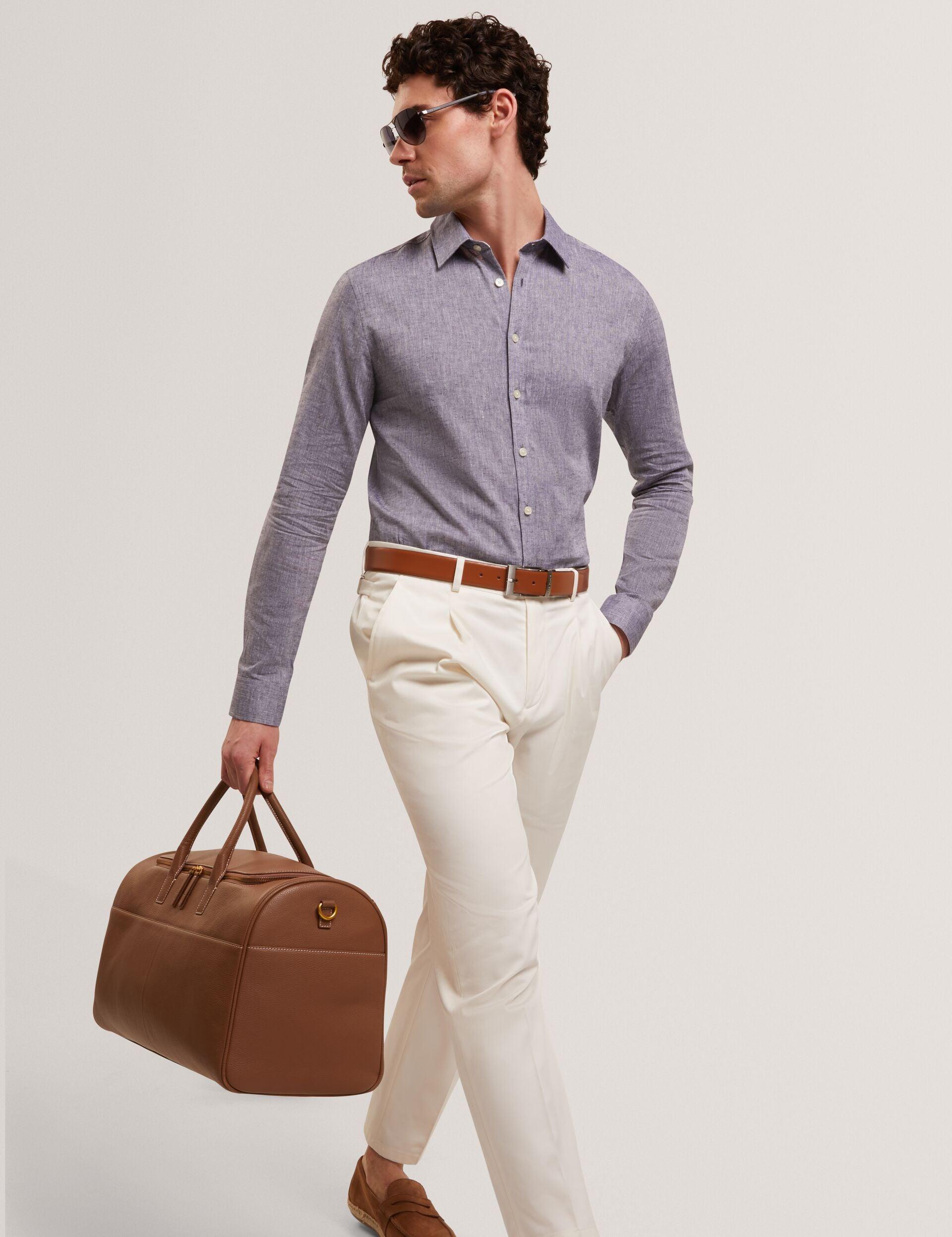 Linen Cotton Woven Long Sleeve Shirt by TED BAKER