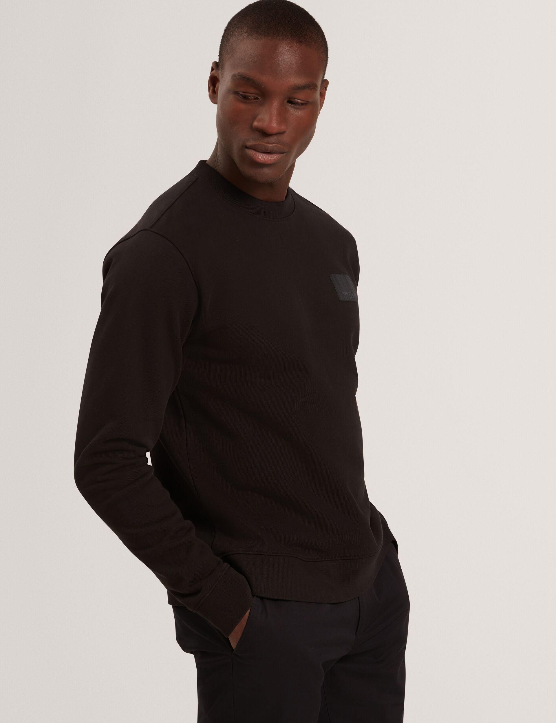 Logo Patch Cotton Crew Neck Sweatshirt by TED BAKER
