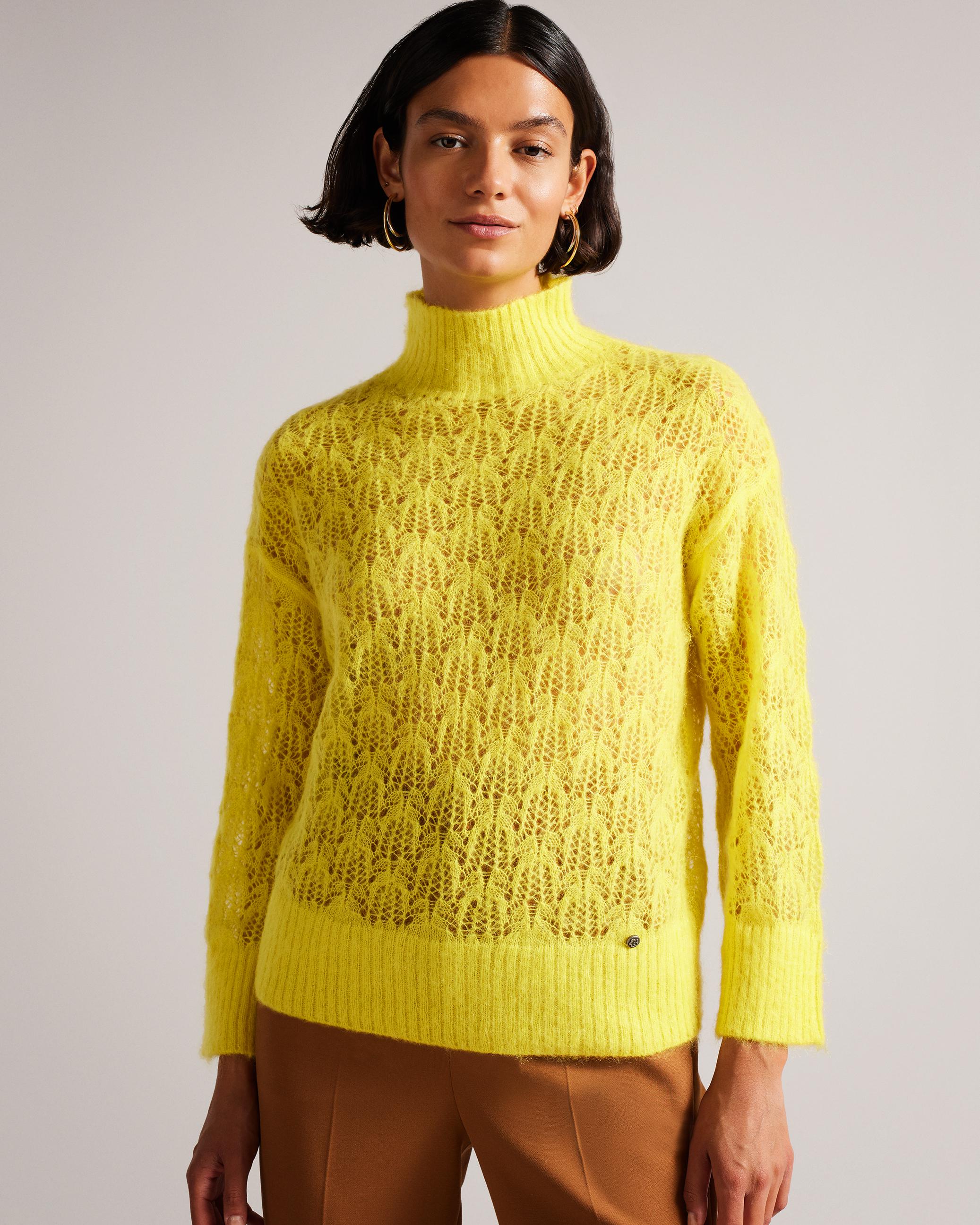 Long Sleeve Cable Knit Jumper - KCARLY - Light Yellow by TED BAKER Long Sleeve Cable Knit Jumper - KCARLY - Light Yellow by TED BAKER